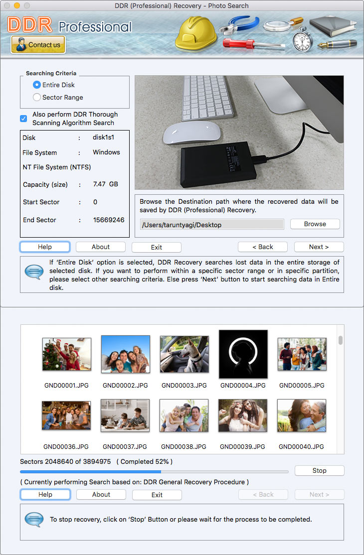 Screenshot of Mac Recover File