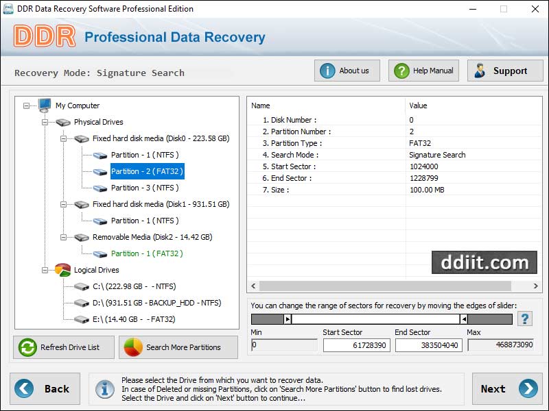 Screenshot of Recovery Software