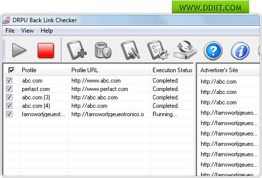 Backlink Checker screenshots back link status monitoring software
