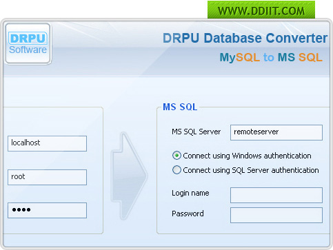 MySQL to MSSQL database converter Screenshot