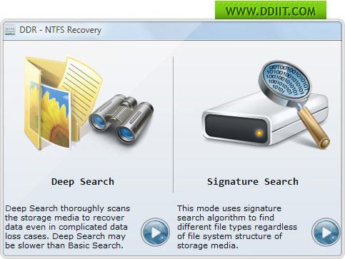 NTFS data recovery software Screenshot