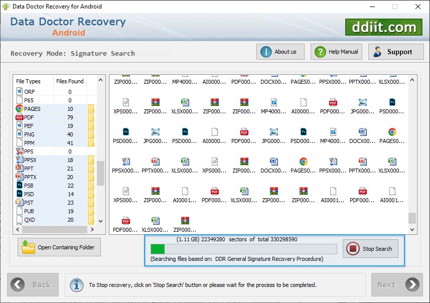 Android file restoration program