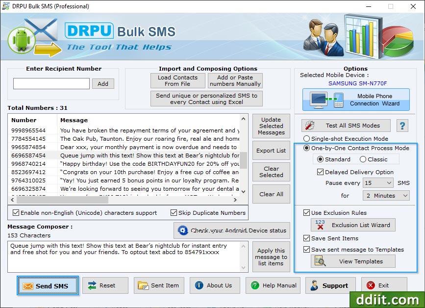 Send personalized SMS Bulk Sms Software Text Messaging Software