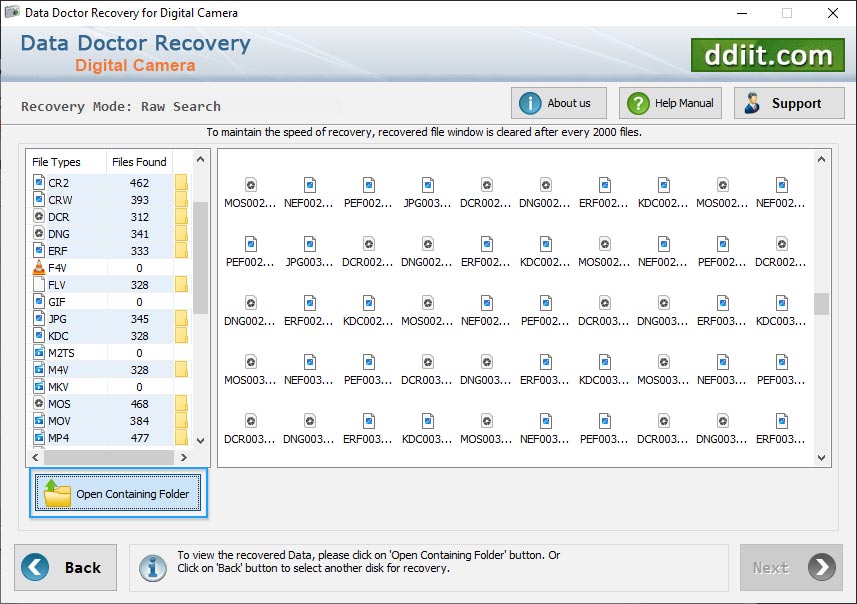 Open Contaning Folder Digital Camera Recovery Software
