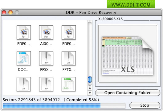 Macintosh pen drive file retrieval program