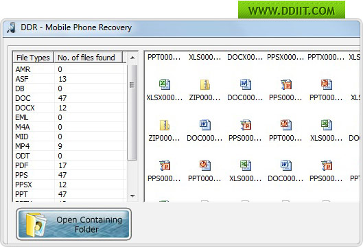 Cell phones file retrieval program