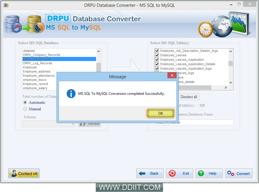 MS SQL to MySQL database converter software