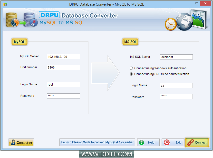 MySQL to MS SQL Database Converter