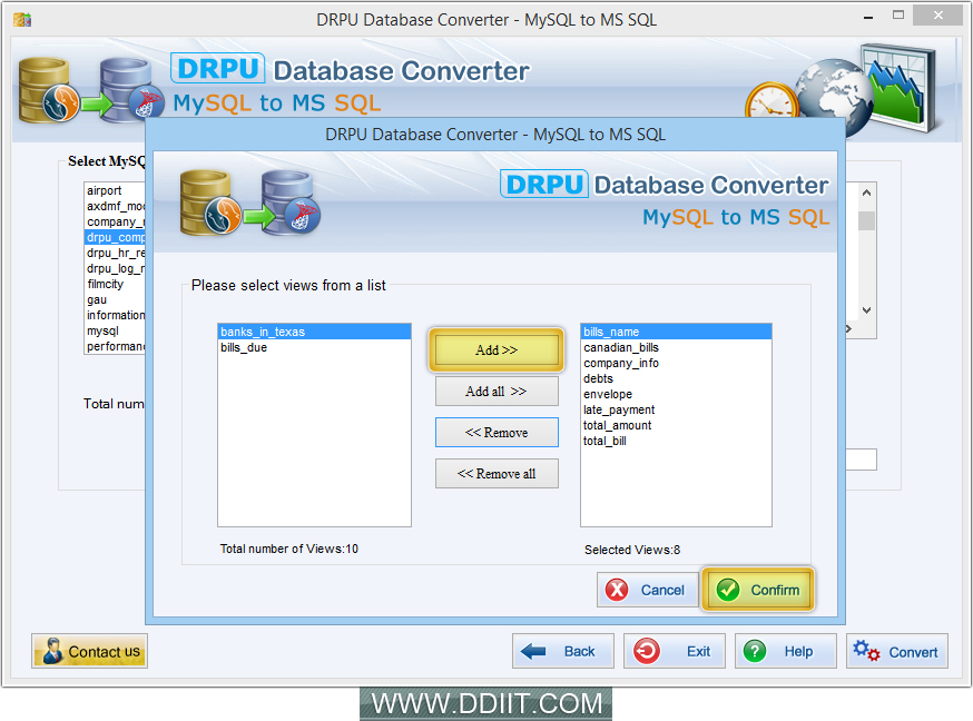 MySQL to MSSQL database converter software