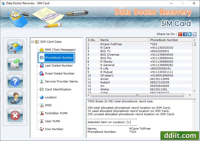 Sim card data restore program